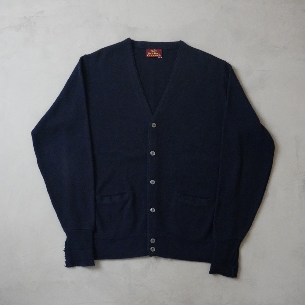 Vintage Arnold Palmer Bay Hill Classics Cardigan Large Mens Navy Blue Knit Golf